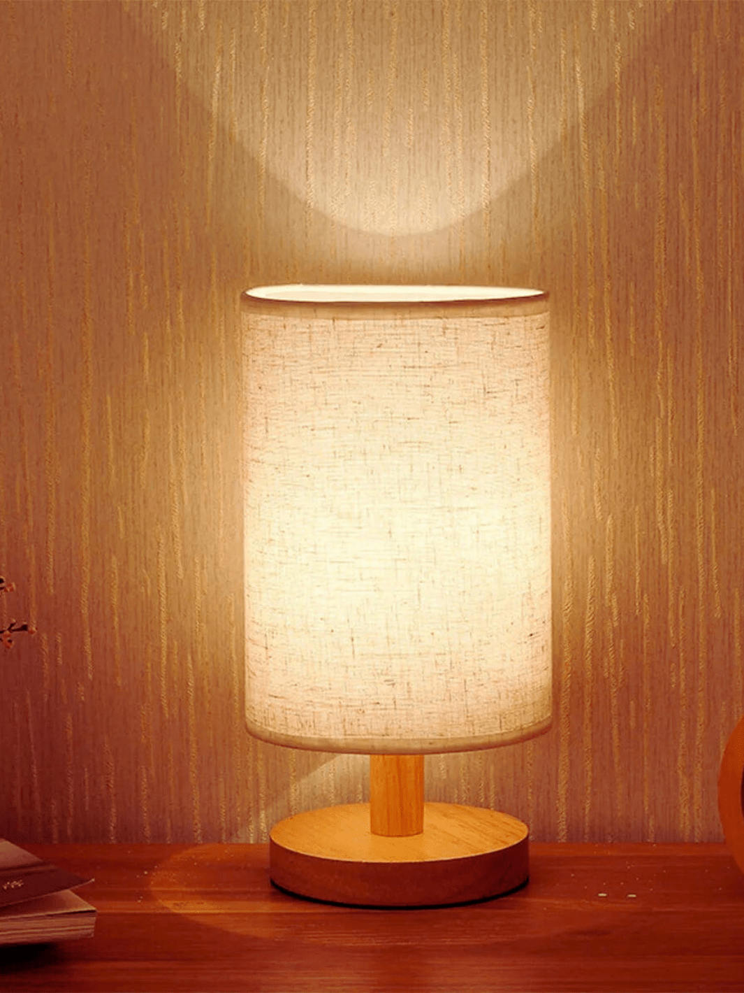 Lampe de Chevet en Bois avec Veilleuse.