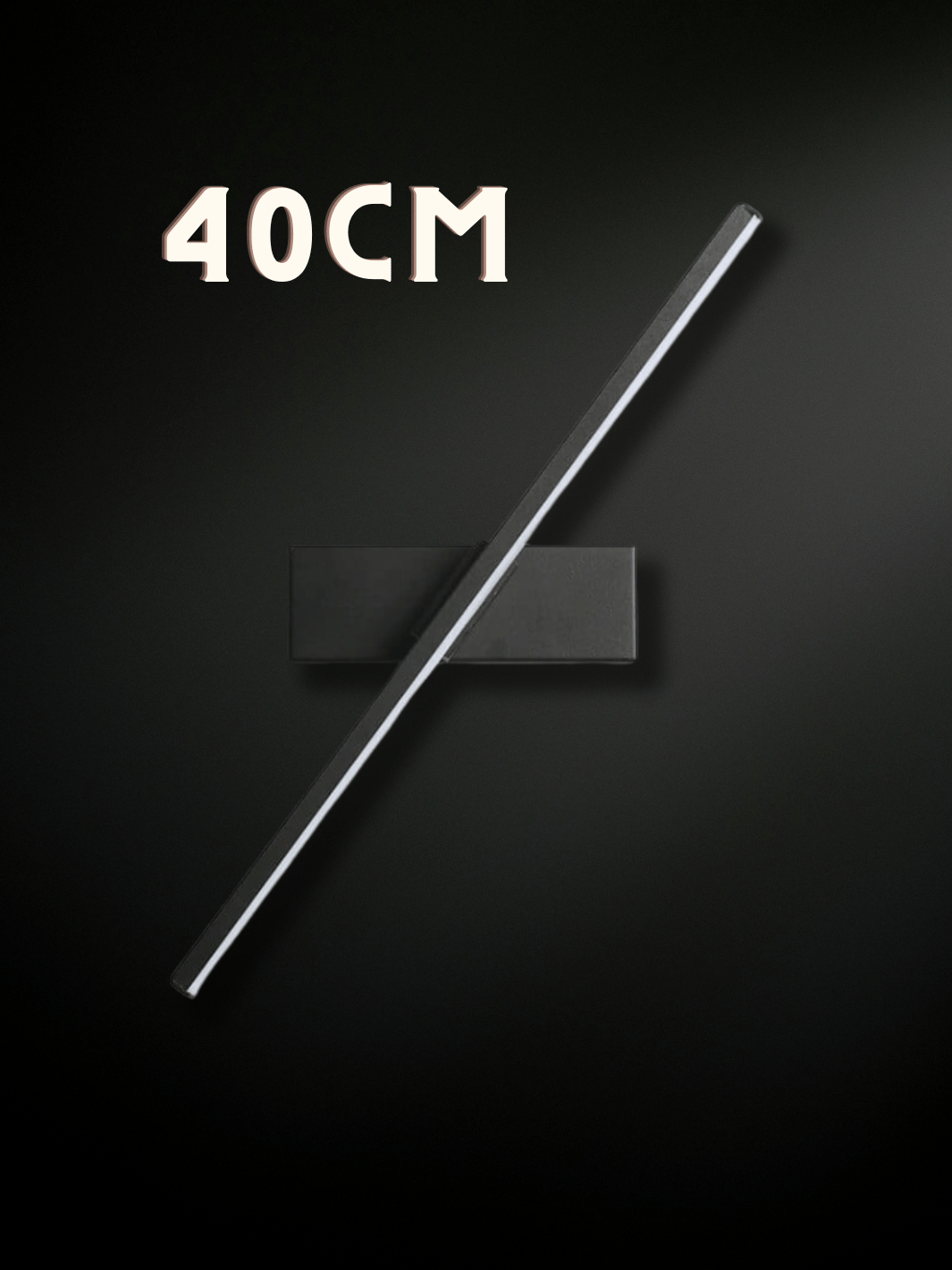 Applique Murale | Rotative 40cm / Blanc chaud (2700-3500K) / Noir