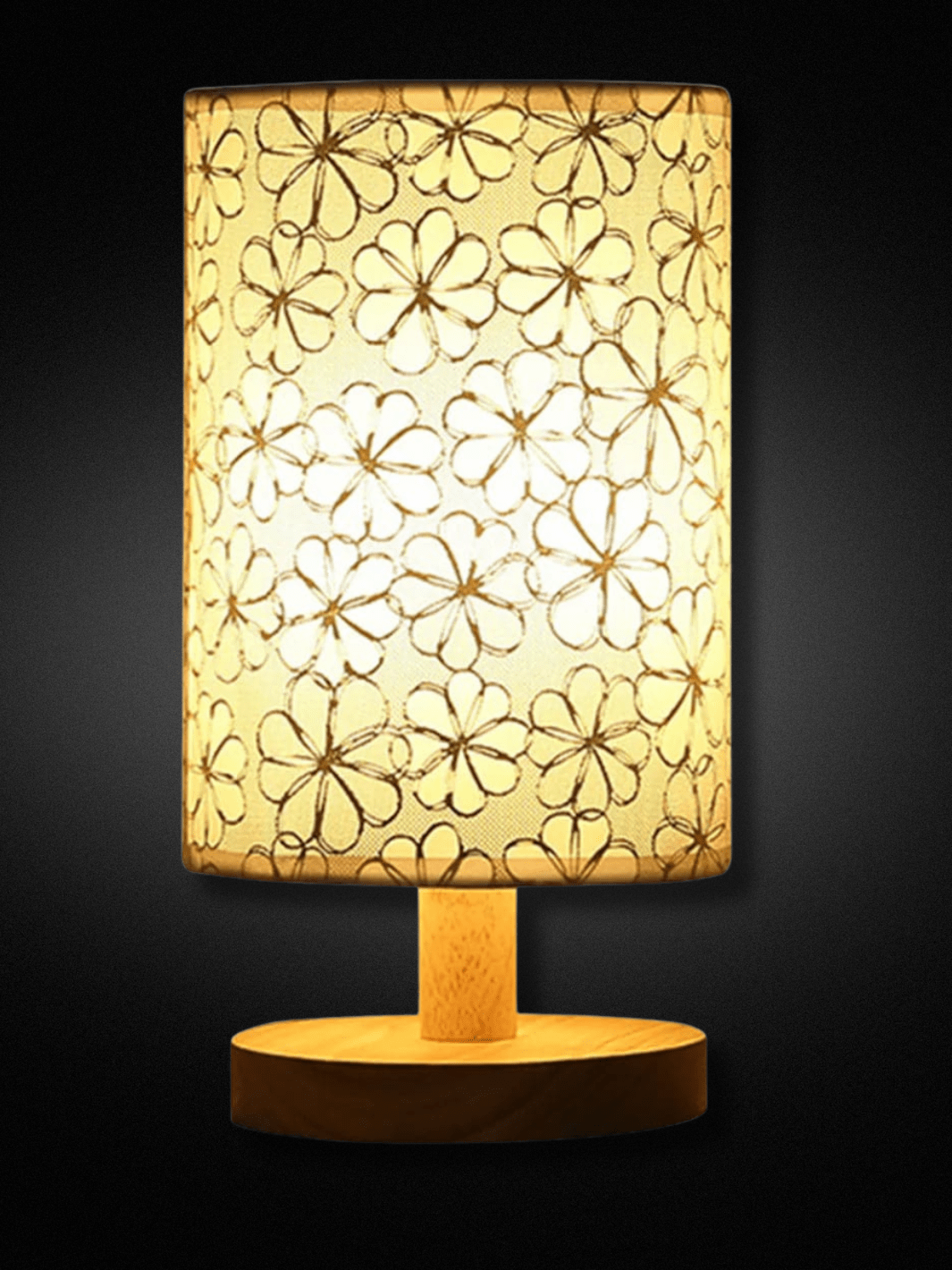 Lampe de Chevet en Bois | fleurs Fleurs
