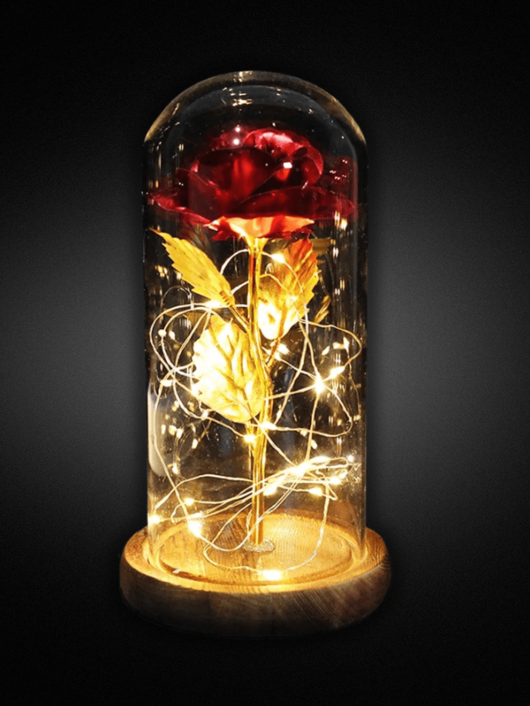 Lampe de chevet | Romantique brown base red