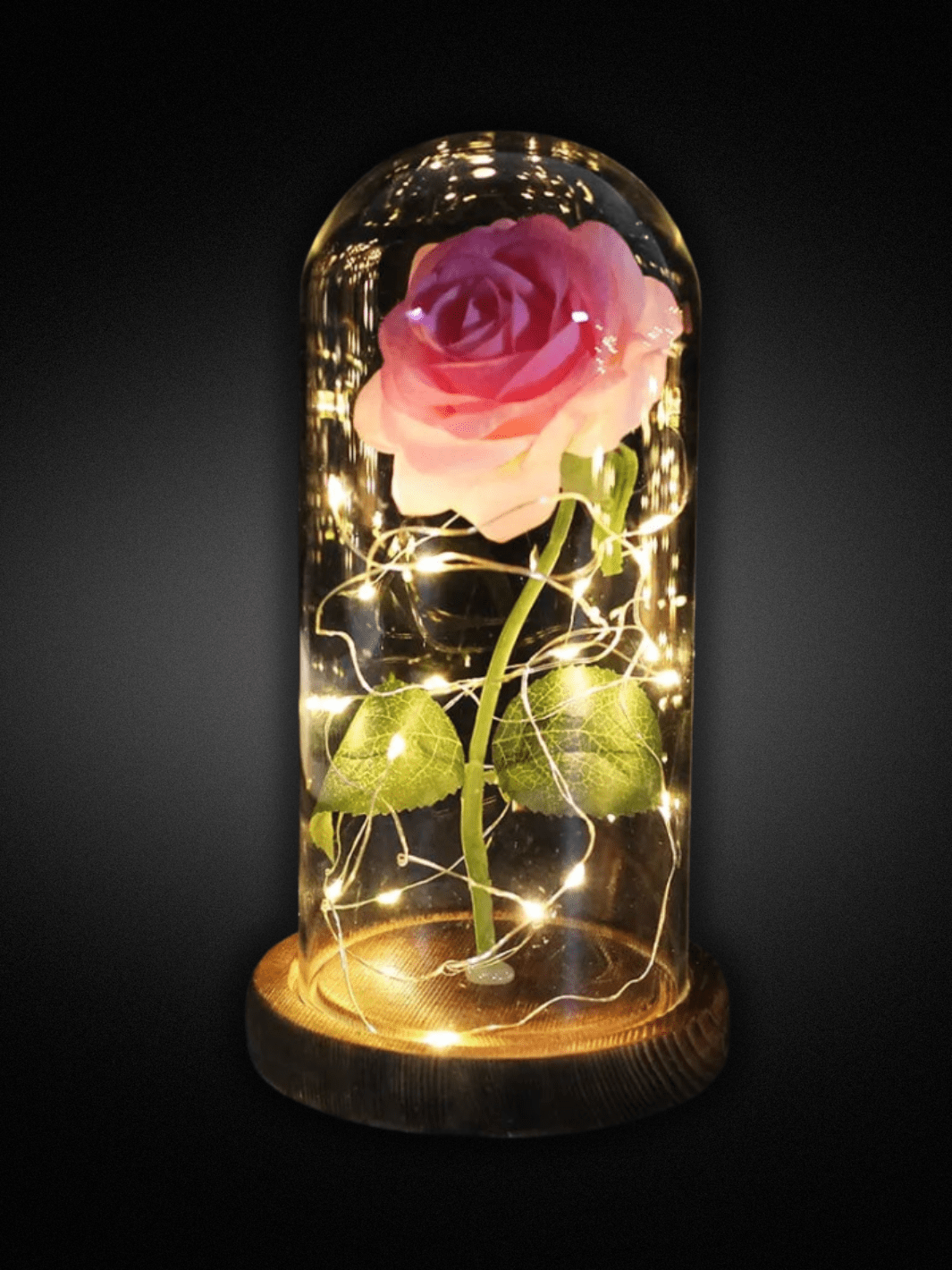 Lampe de Chevet | Romantique Rose Enchantée Bois et Rose