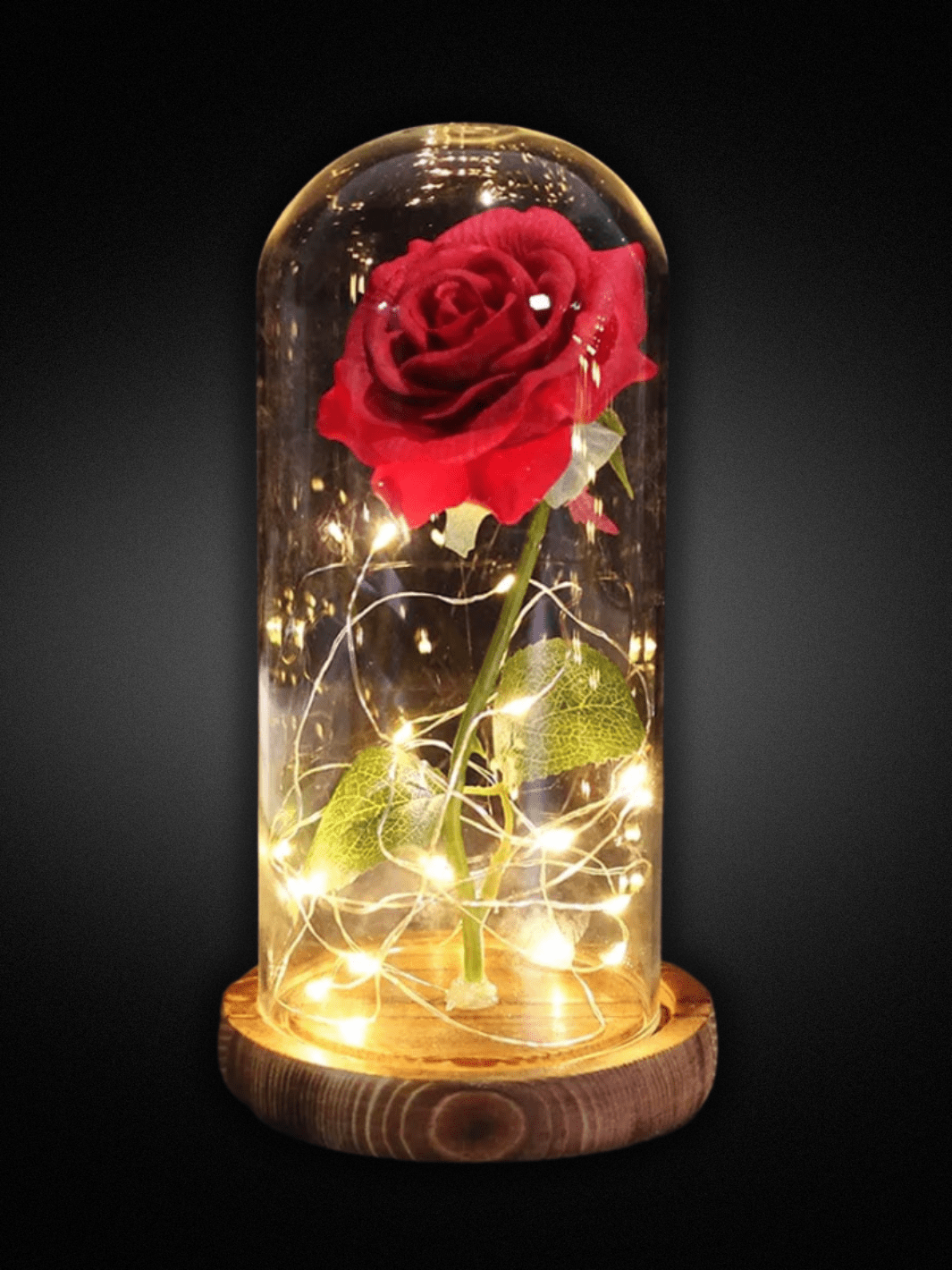Lampe de Chevet | Romantique Rose Enchantée Bois et Rouge