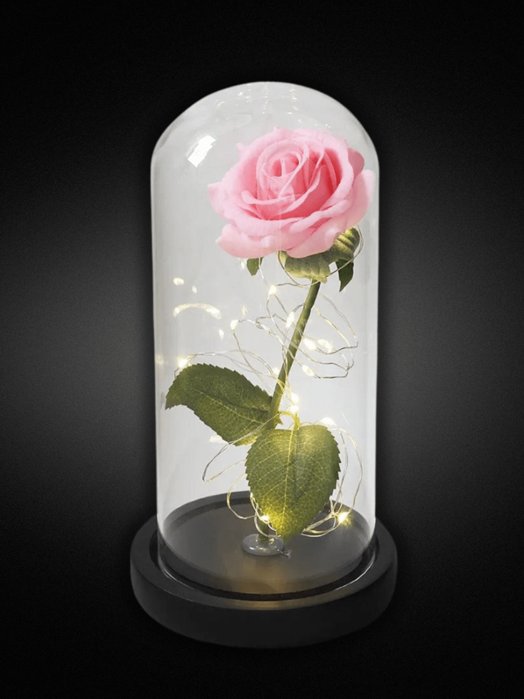 Lampe de Chevet | Romantique Rose Enchantée Noir et Rose