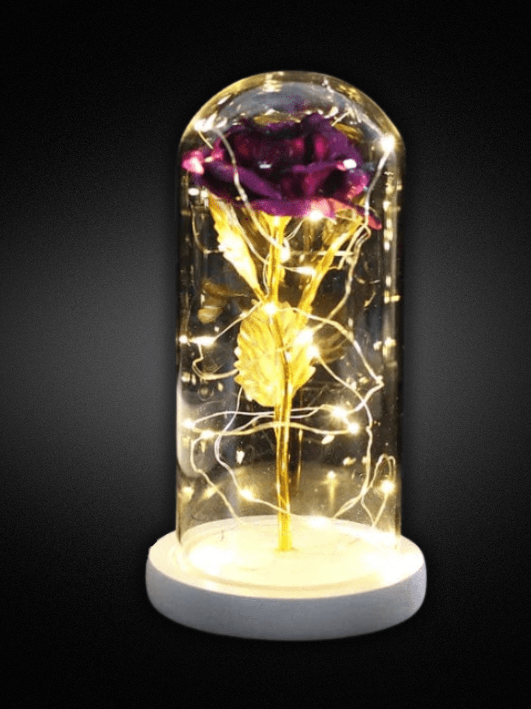 Lampe de chevet | Romantique white base purple