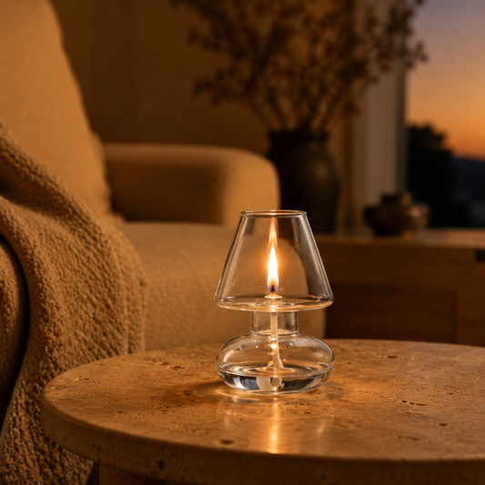 Lampe à Huile en Verre – Lueur Éternelle