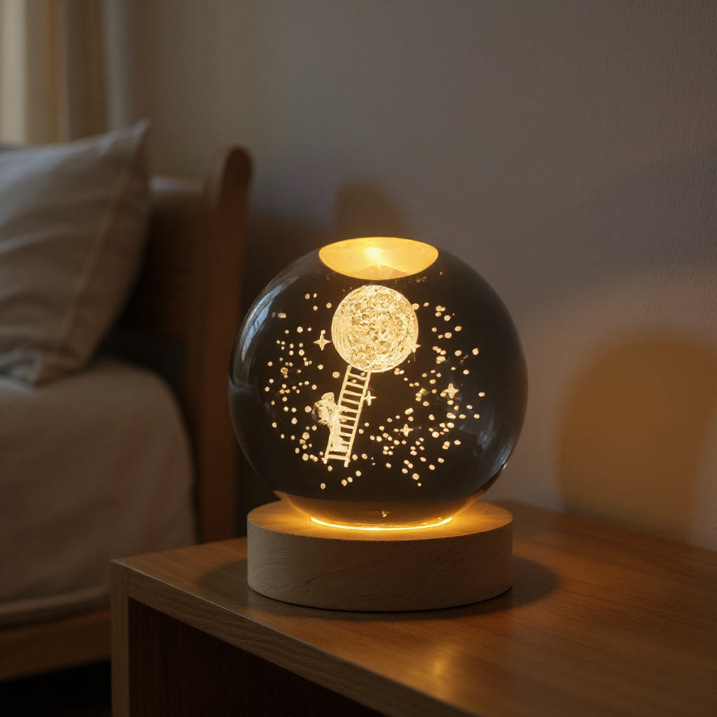 Boule de Cristal   Direction Lune dans un intérieur chaleureux