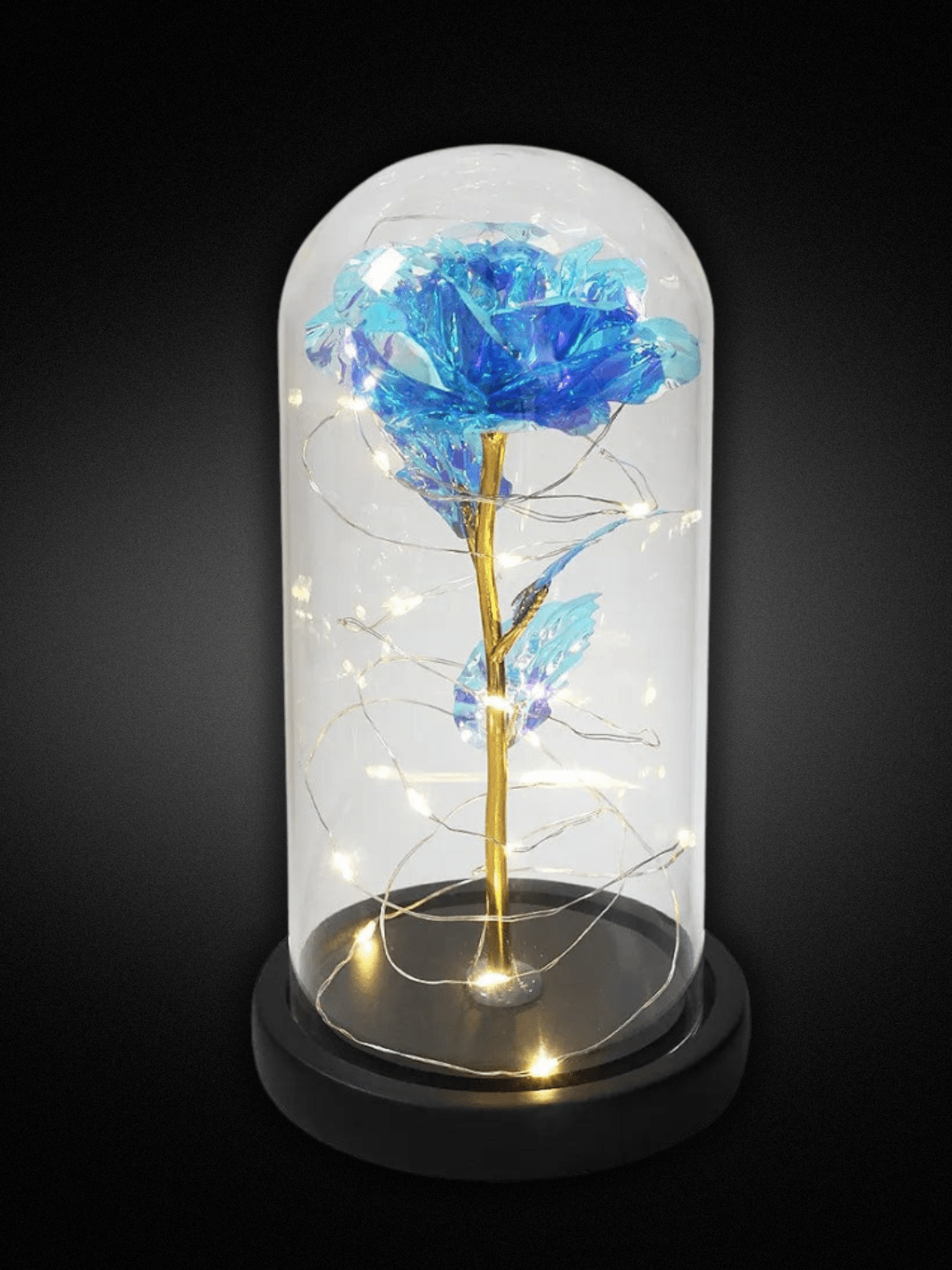 Lampe de Chevet | Romantique Rose Enchantée. Noir et Bleu