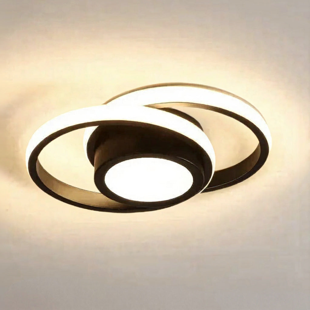 Plafonnier Geometrica - D Noir / Variateur avec télécommande, D Noir / Blanc chaud s