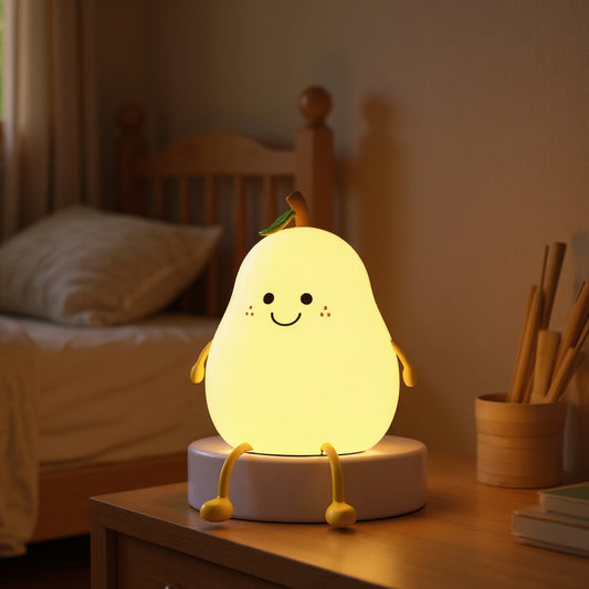 Veilleuse Enfant Poire dans un intérieur chaleureux